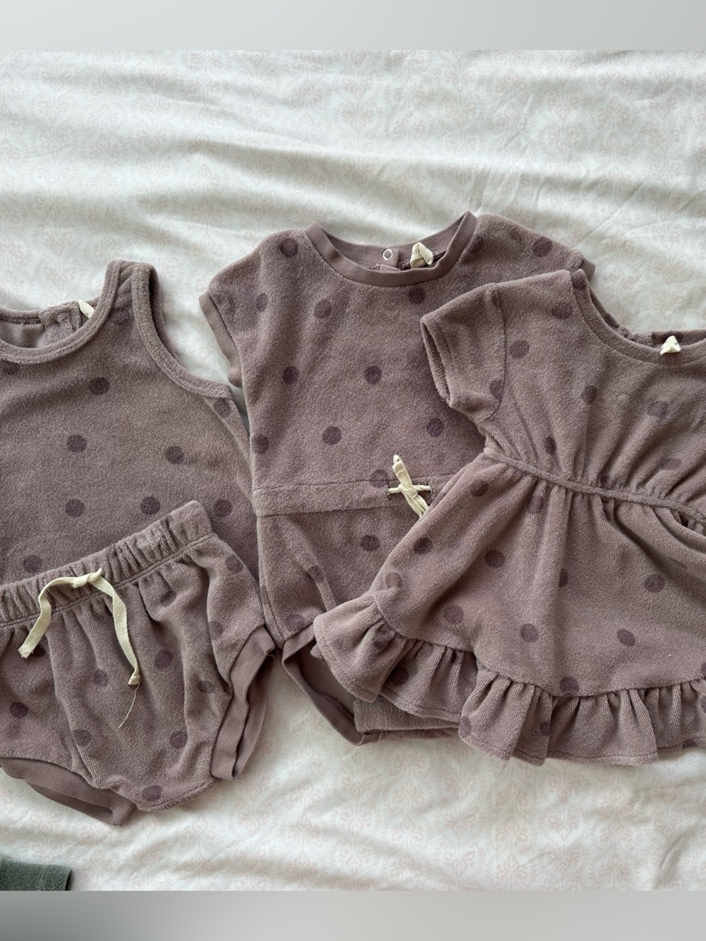 Quincy Mae Terry Cloth Polka Dot trio